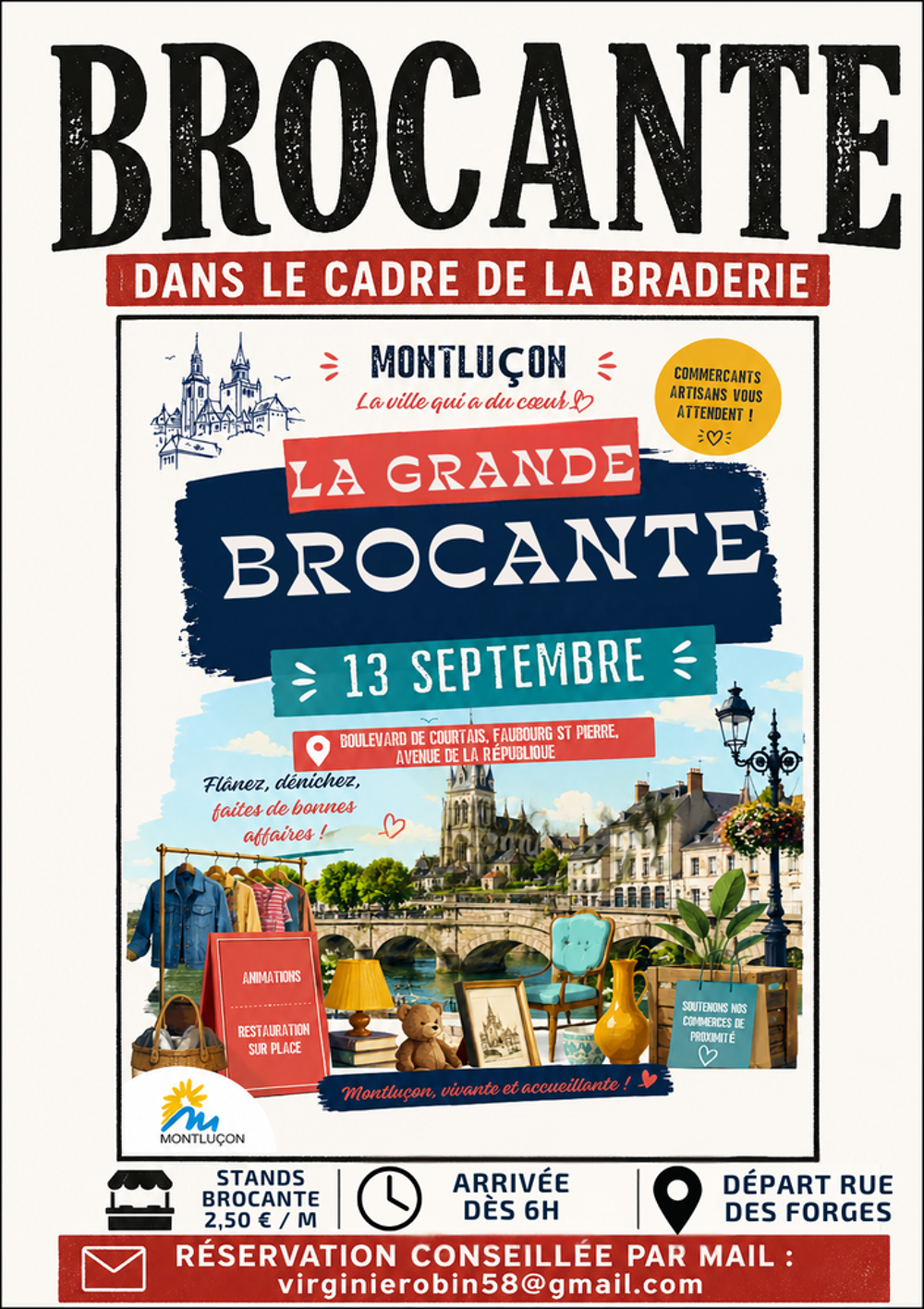 Brocante Vide-maison Montlucon Vide grenier, marché aux puces, braderie