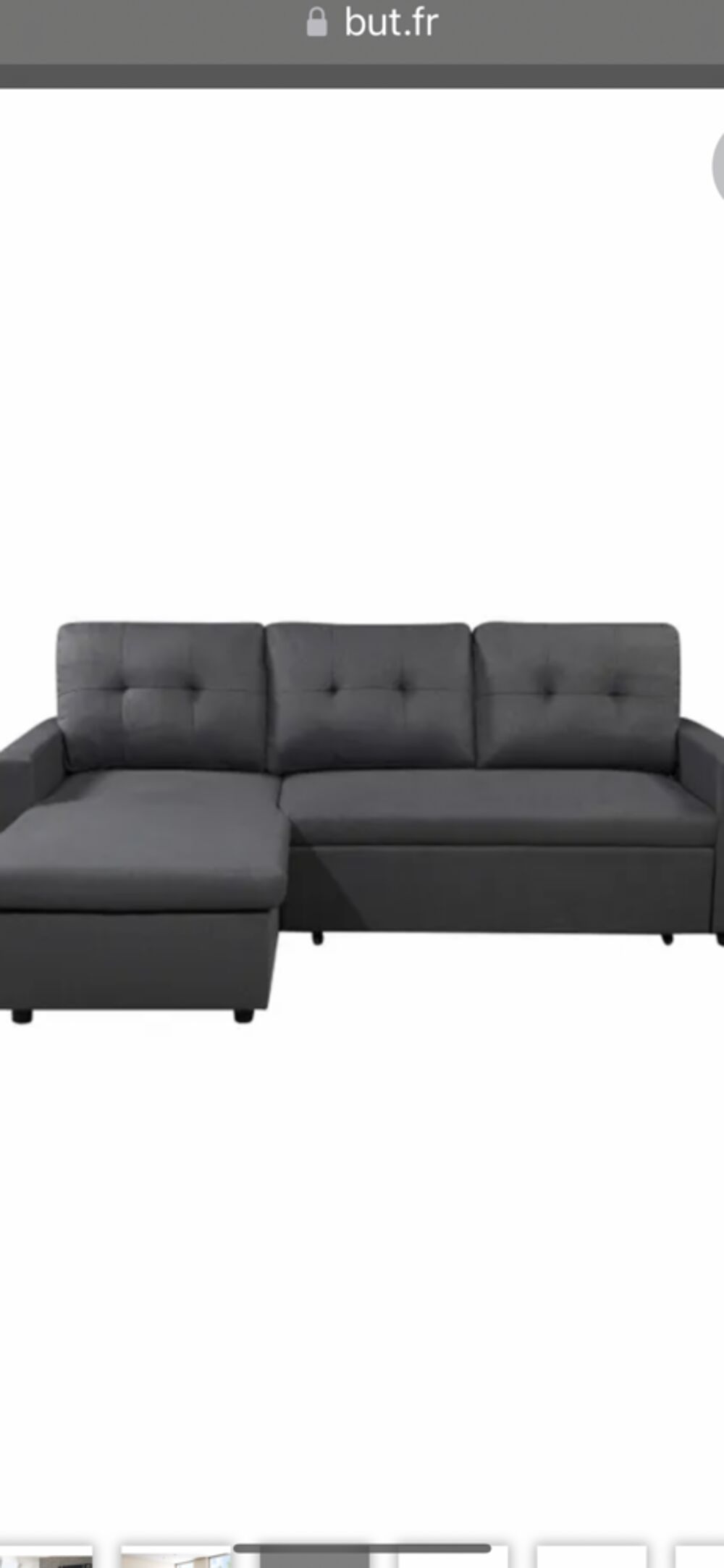 Canape dangle avec lit integre et m&eacute;ridienne avec coffre Electroménager