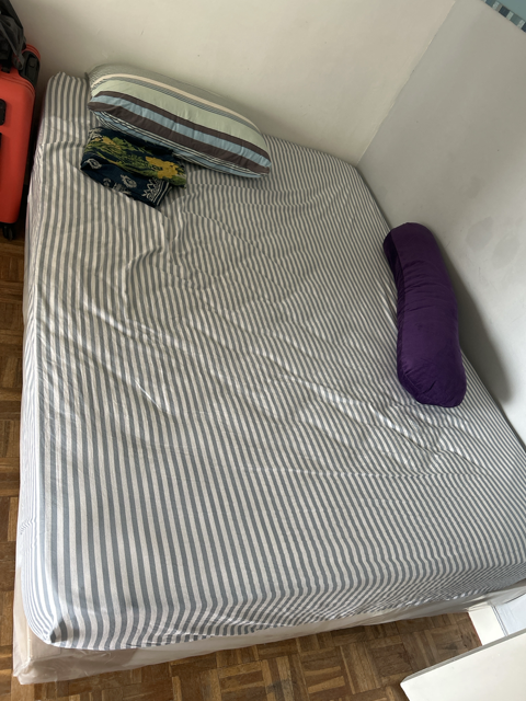 Lit 140 × 190 avec sommier et matelas  Bon état 120 Argenteuil (95)