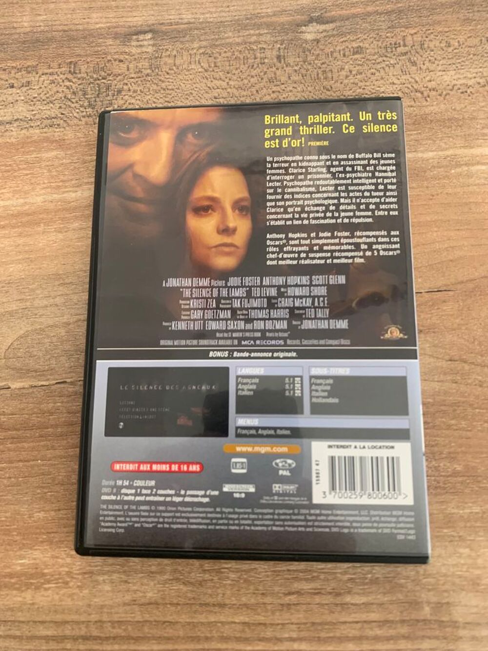 DVD " Le silence des agneaux " DVD et blu-ray