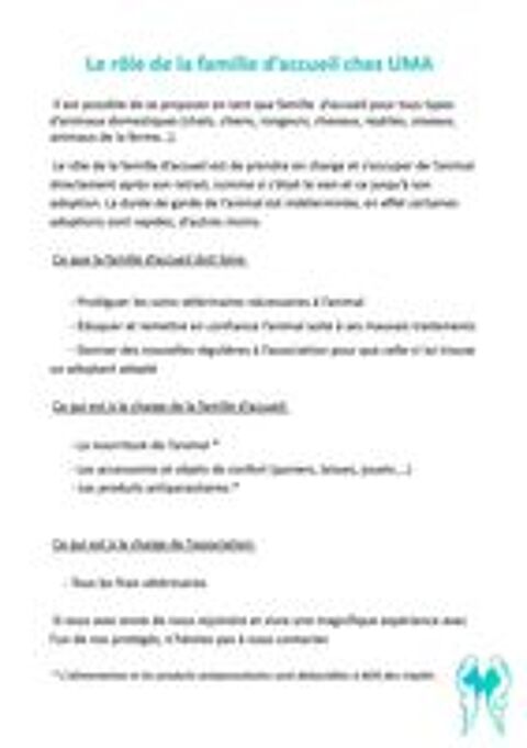   Recherche de familles d'accueil 