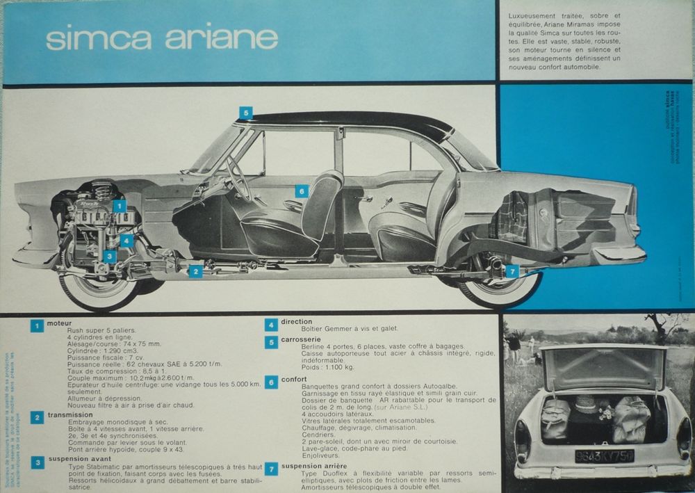 SIMCA ARIANE - Documentation publicitaire 