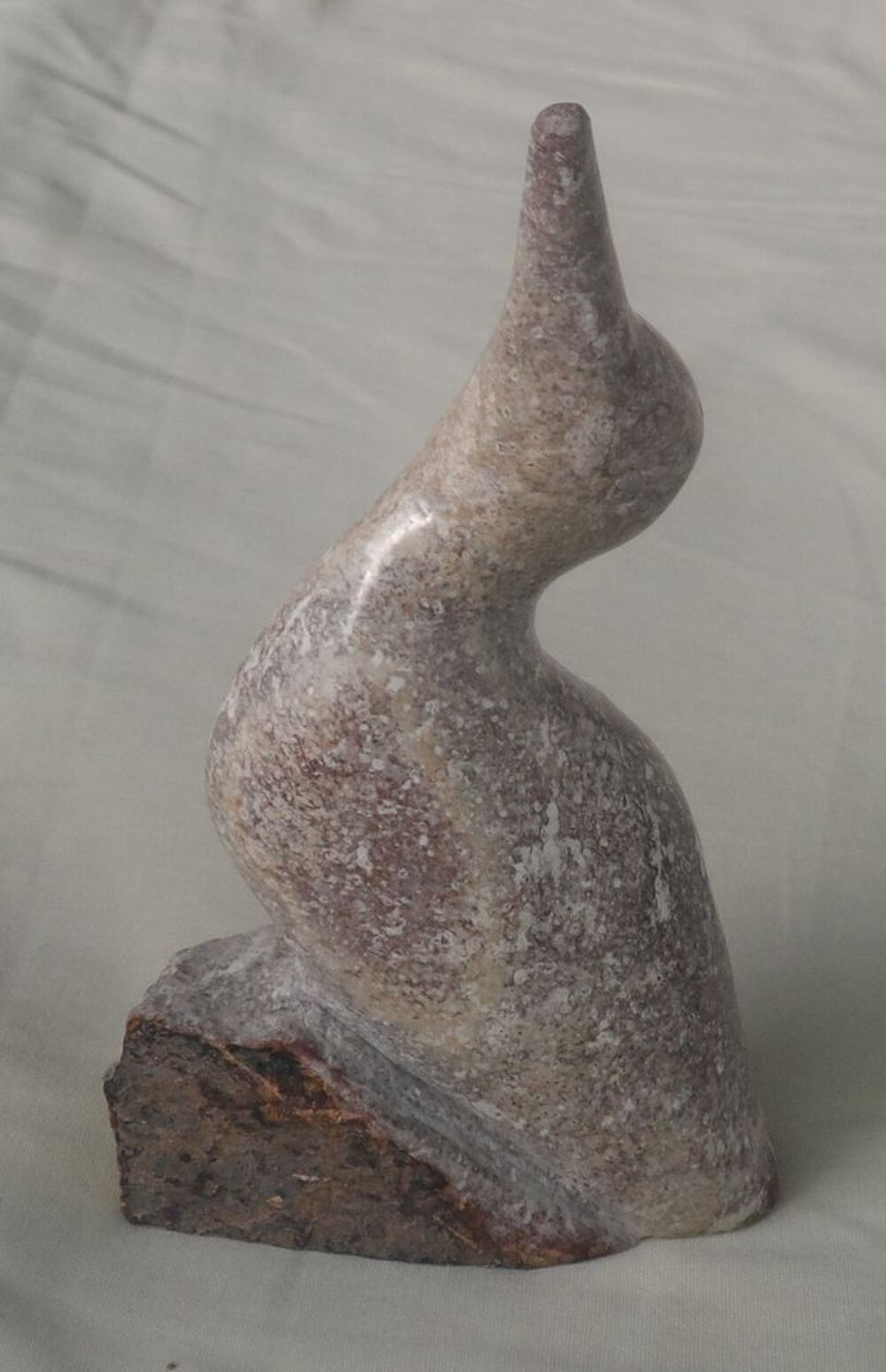 STATUETTE H&Eacute;RON ? OISEAU EN PIERRE MARBRE ? 40/50 ANS Décoration