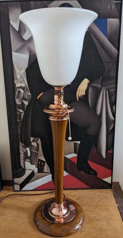 Belle grande lampe art déco MAZDA 1930 couleur CUIVRE et NOY 275 Marseille 13 (13)