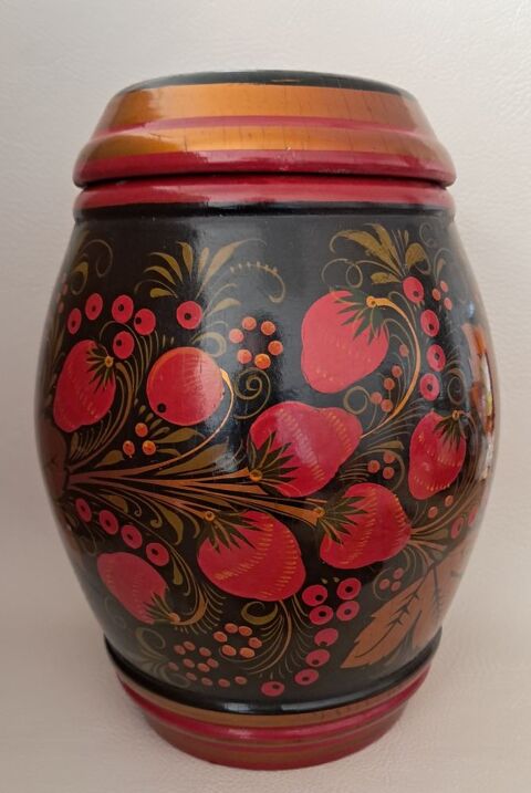 bonbonni�re pot � tabac gingembre th� en bois Khokhloma 20 Carnon Plage (34)