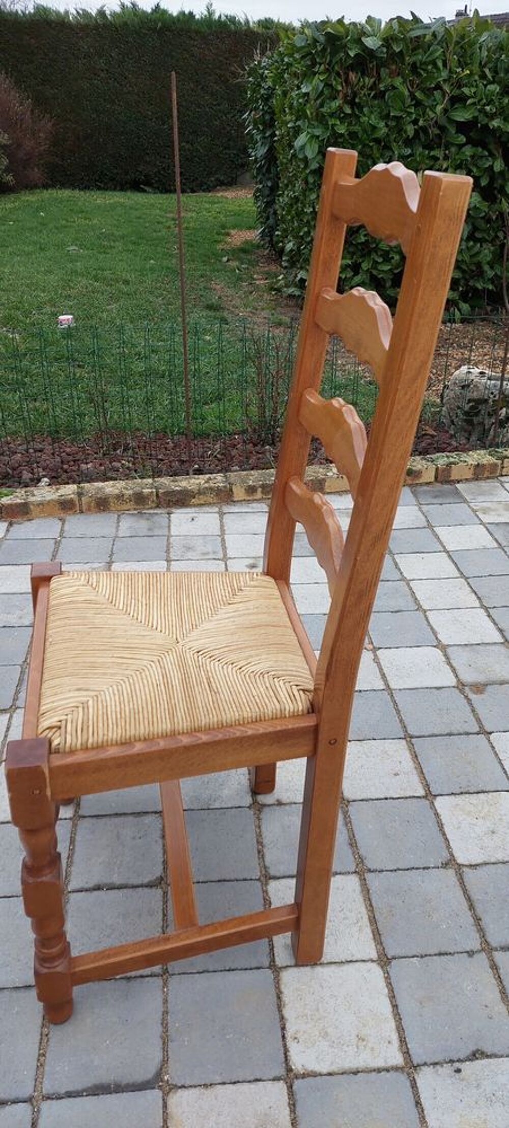Chaises ch&ecirc;ne paillage neuf Meubles