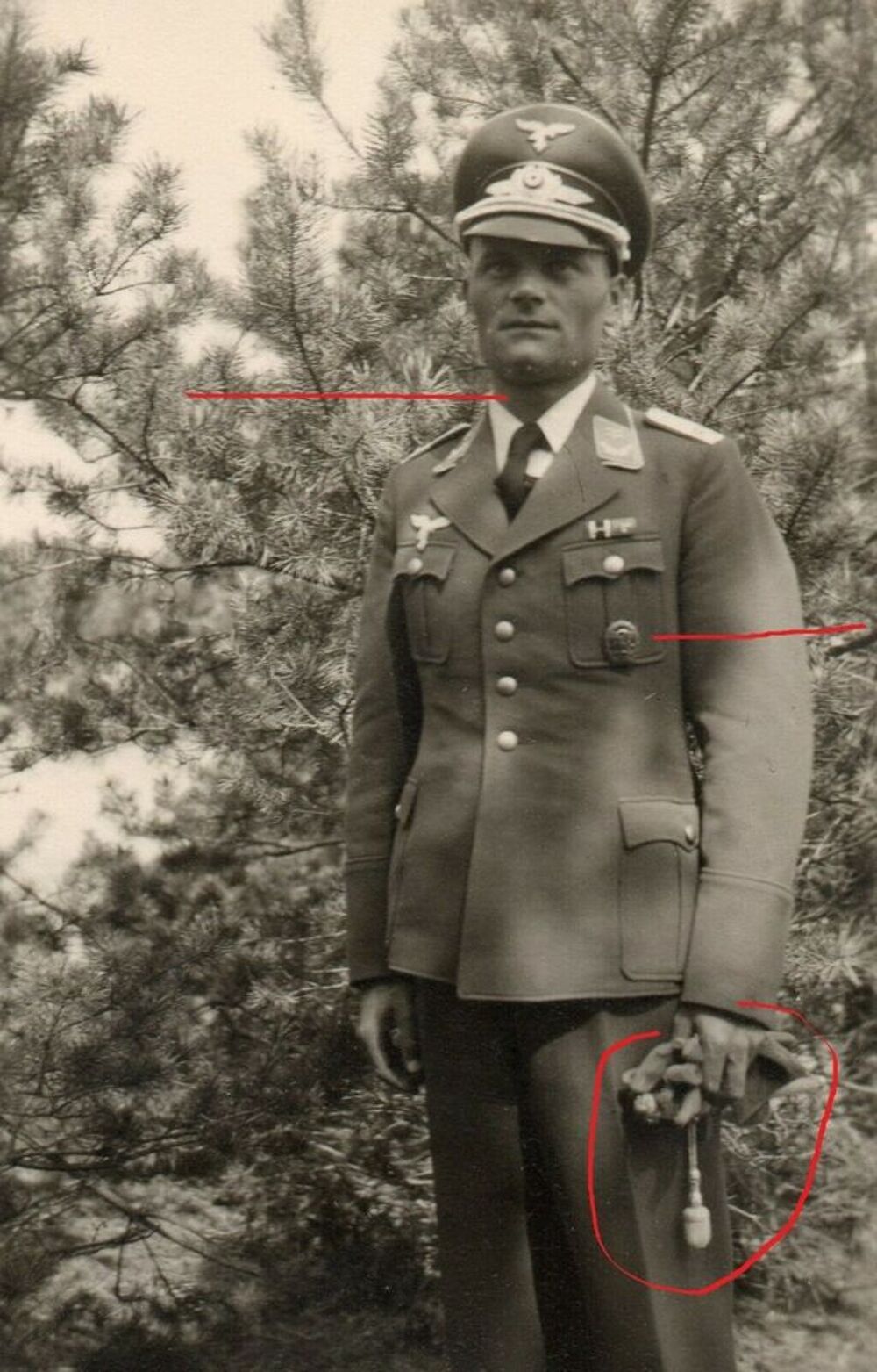 RARE WW2 PHOTO OFFICIER ALLEMAND LUFWAFFE 