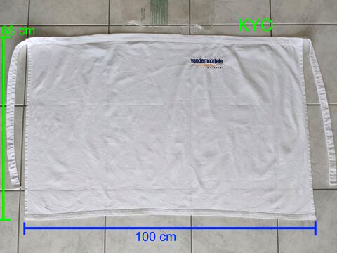 Tablier rectangulaire de cuisinier, pâtissier, blanc, coton Foncine-le-Haut (39)