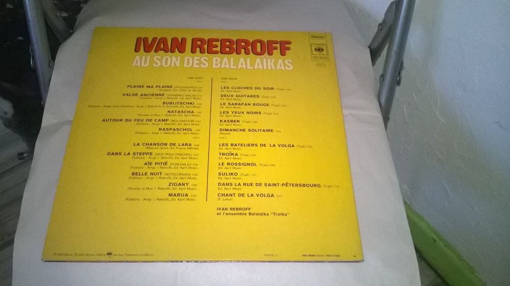 Vinyle Ivan Rebroff
Au Son Des Balalaikas
1976
CD et vinyles