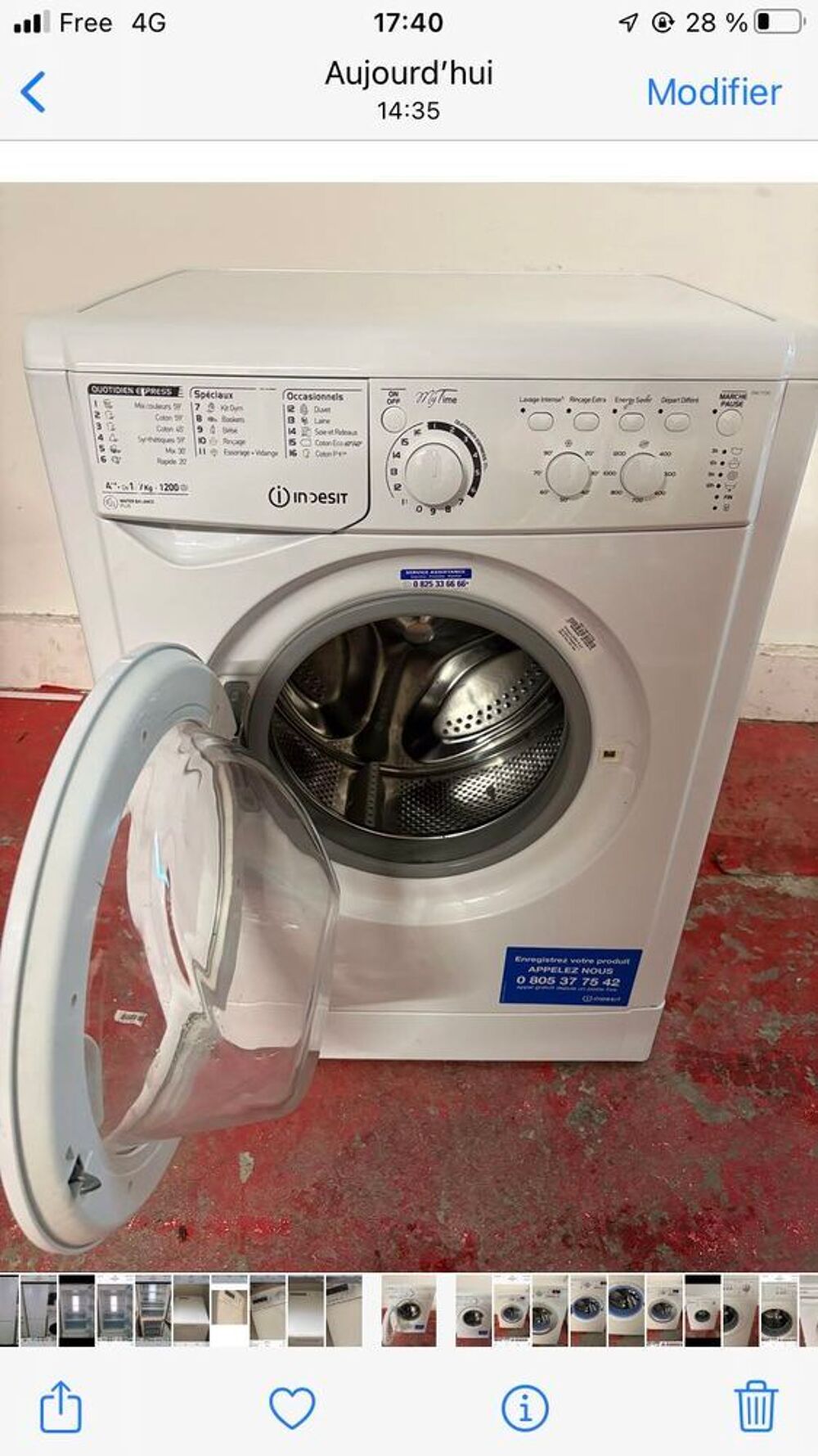 machine &agrave; laver comme neuve Indesit Electroménager