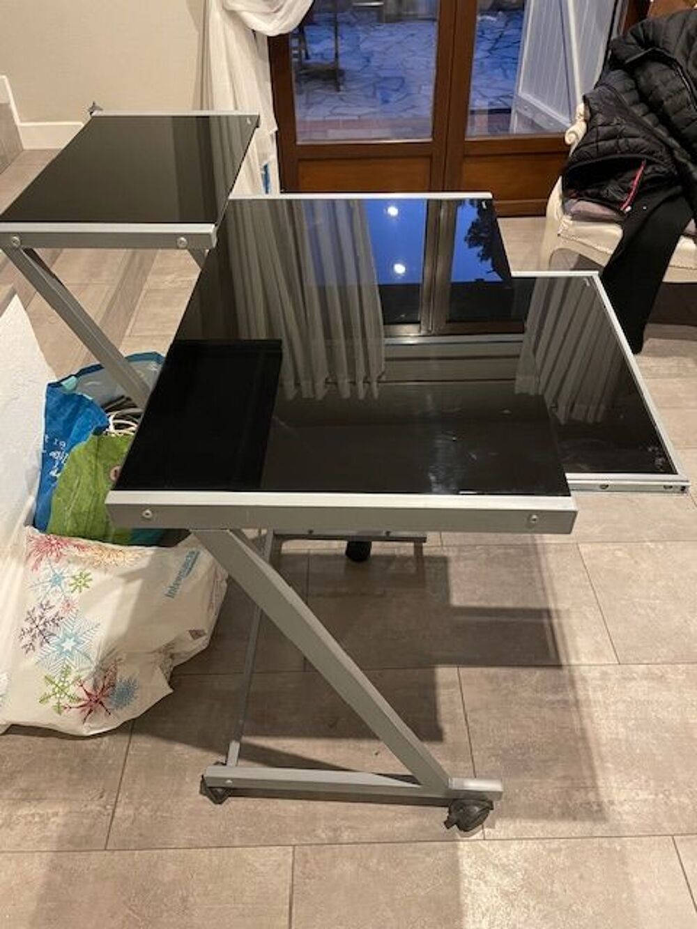 Bureau m&eacute;tal et verre Meubles