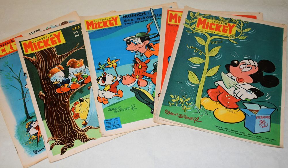Lot Revues - Le Journal de Mickey x 5 - 1972 - 1035 &agrave; 1039 Livres et BD