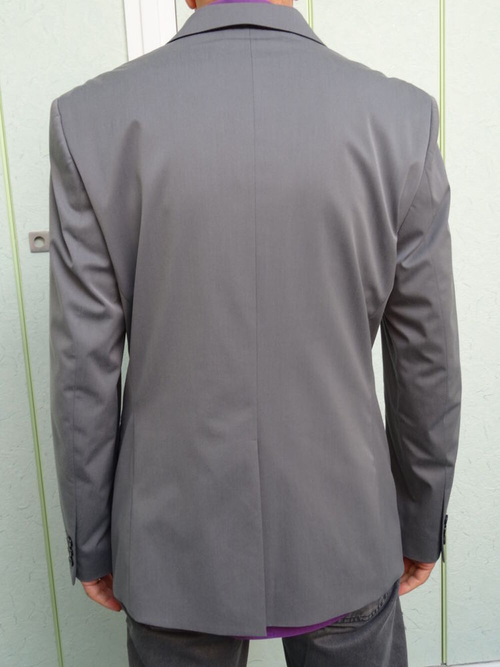Veste Homme grise &agrave; revers contrast&eacute;s TL Vêtements