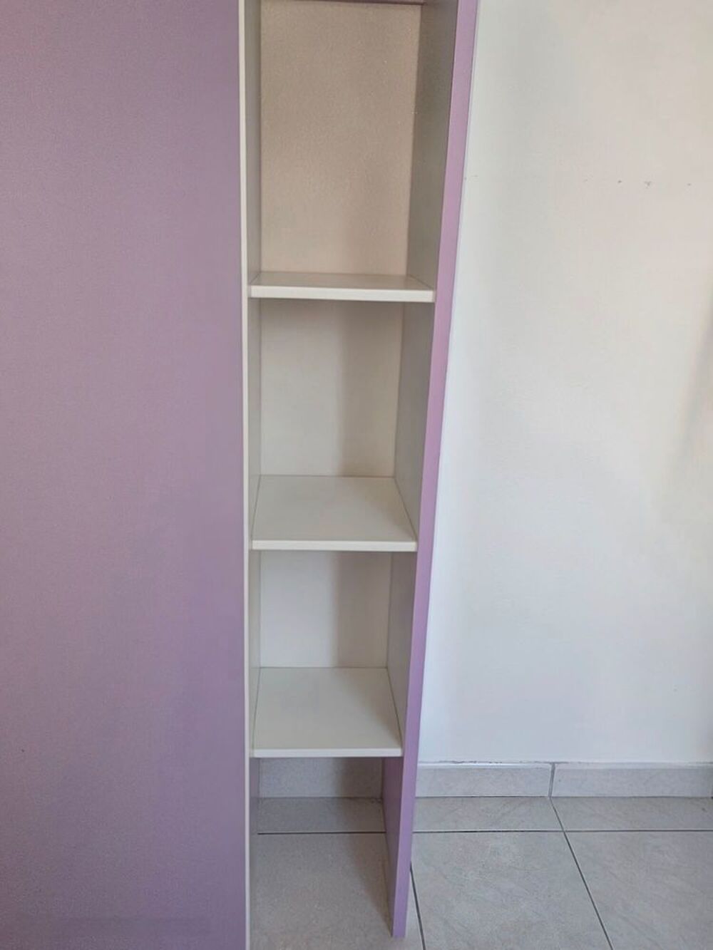 Lit mezzanine + matelas -blanc lilas ? MILA (marque PARISOT) Mobilier enfants