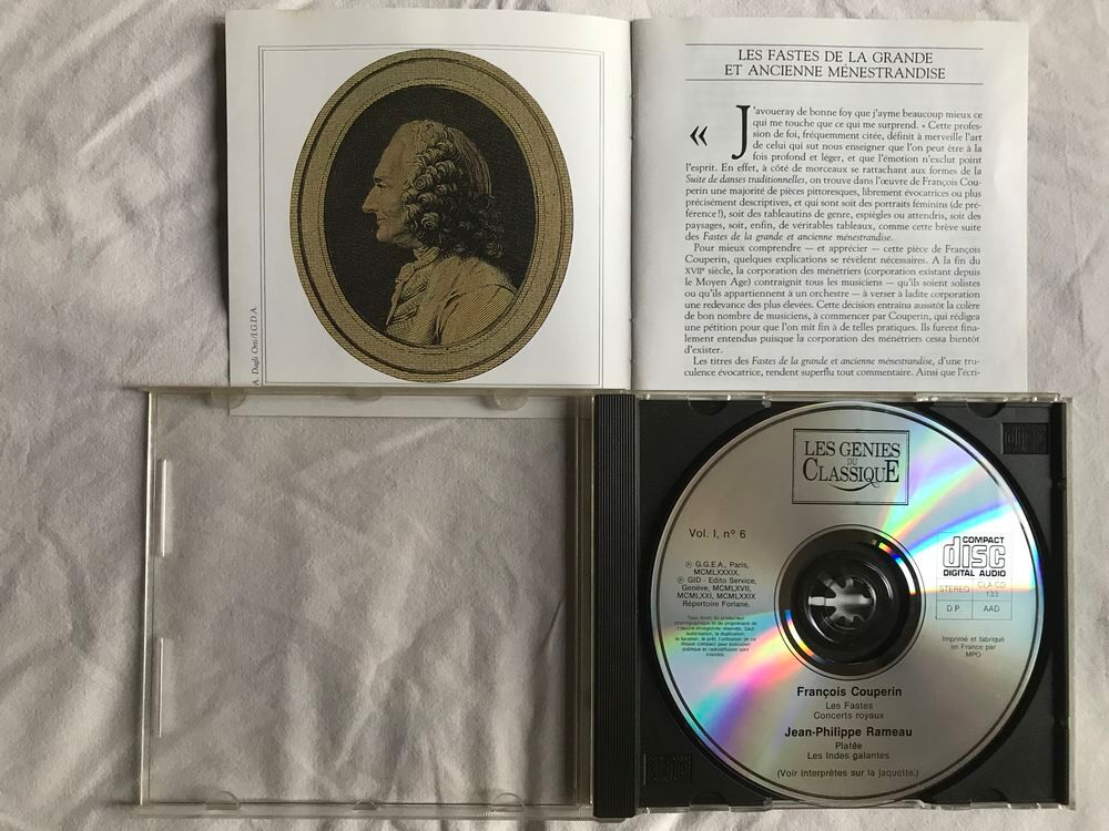 CD Couperin Rameau Concerts Royaux, Indes Galantes, Plat&eacute;e CD et vinyles