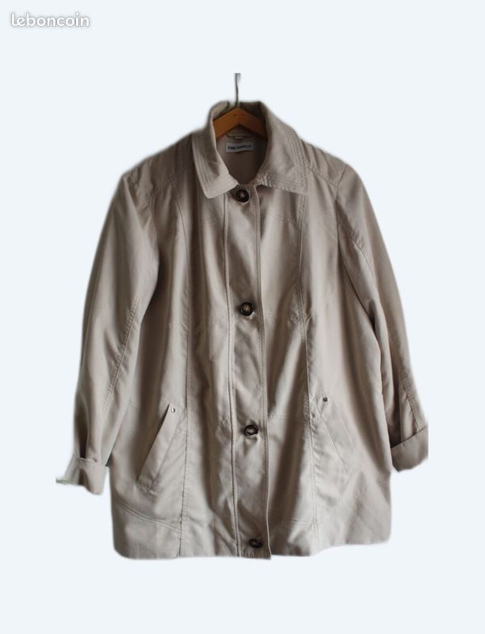 veste &agrave; capuche beige taille 46 Vêtements