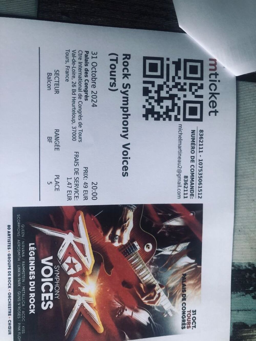 Places de concerts Billetterie