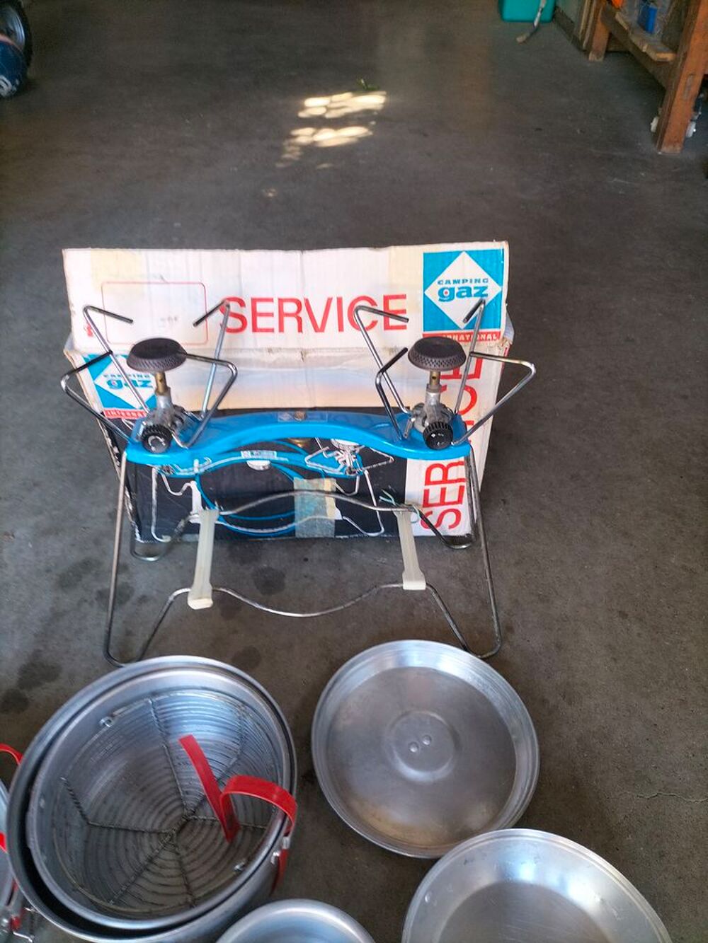 Set camping gaz double feux chasse p&ecirc;che camping Jardin