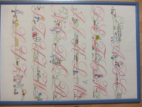 Superbe Abcdaire brod  la main et encadr 80 Strasbourg (67)