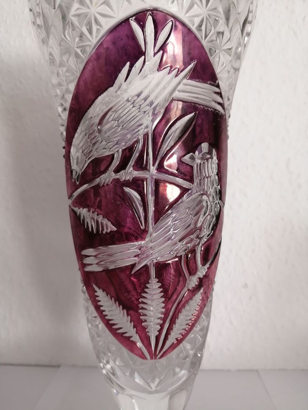 Tr&egrave;s beau vase Cristal Hofbauer - Purple Birds Décoration