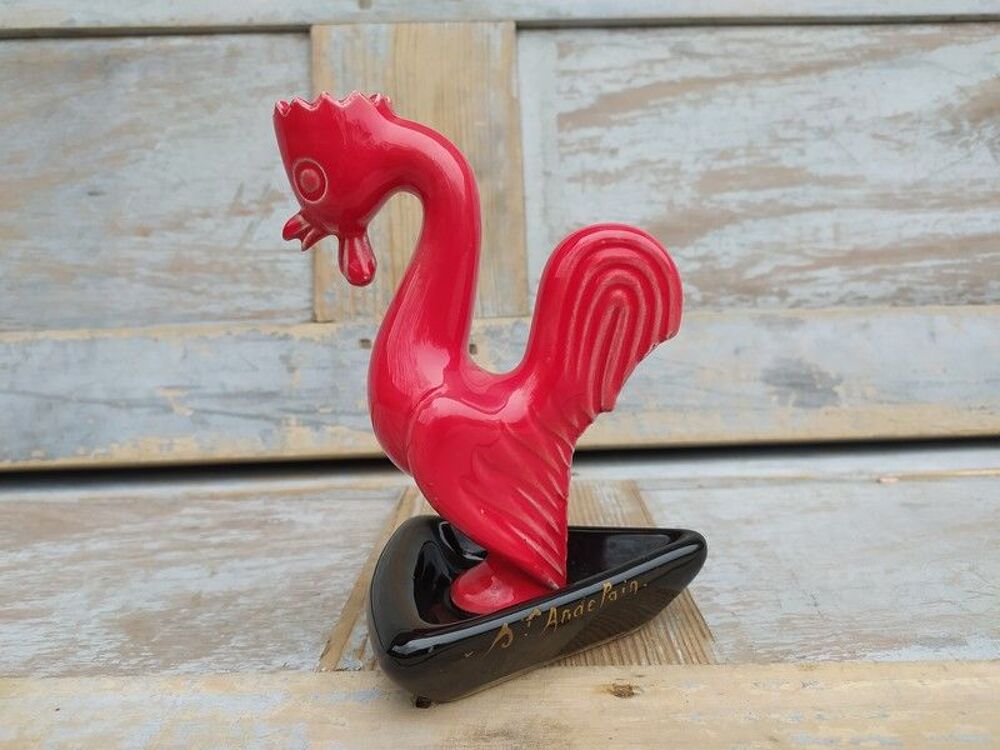 Bougeoir Coq Saint Andelain C&eacute;ramique Vintage 