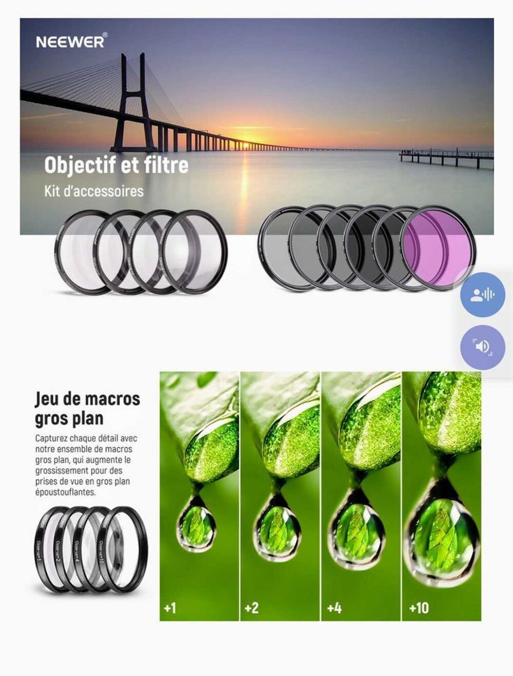 objectif Nikon AS-F 18-55 + kit filtres 52 mm Photos/Video/TV