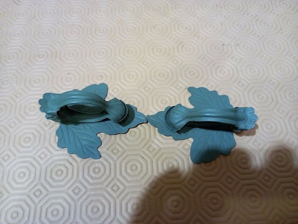 2 pinces &agrave; rideaux en m&eacute;tal (vert et or) pour embrase d&eacute;cor Décoration