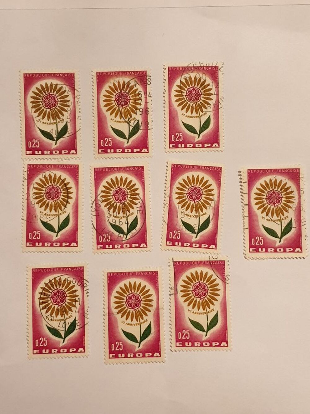 Timbre France euro&acirc; 1964 oblit&eacute;r&eacute;s - lot 0.50 euro 