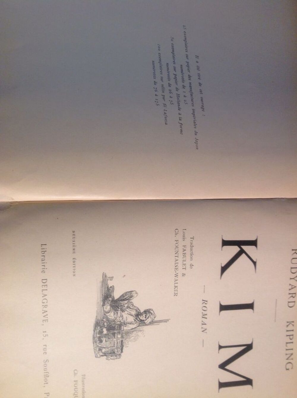 livre roman de Rudyard Kipling titre KIM . Livres et BD