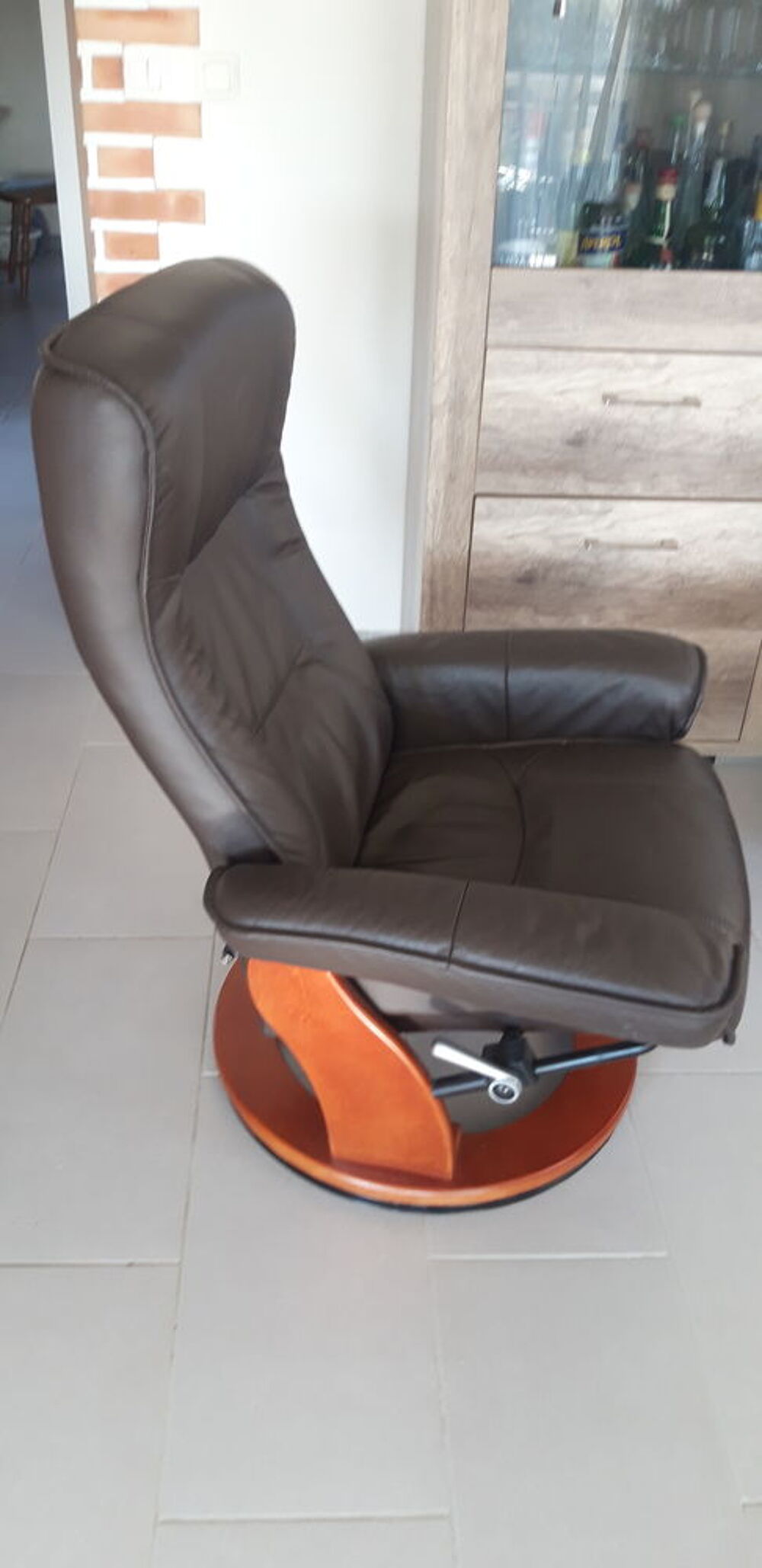 fauteuil relax cuir marron Meubles