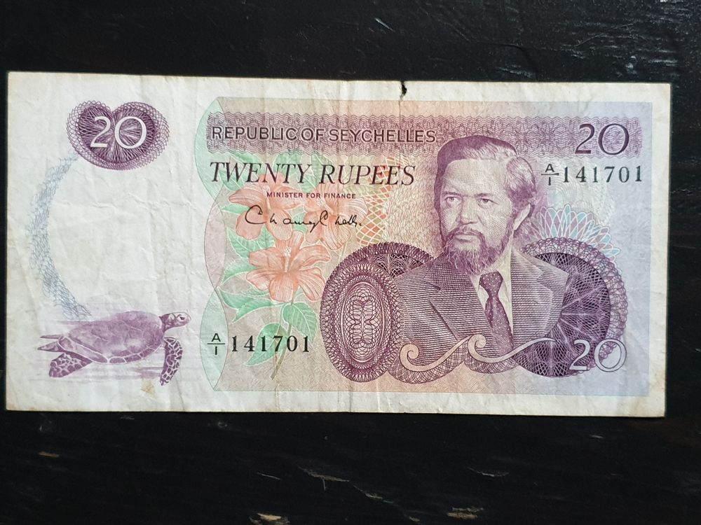 Billet 20 Twenty Rupees Seychelles 