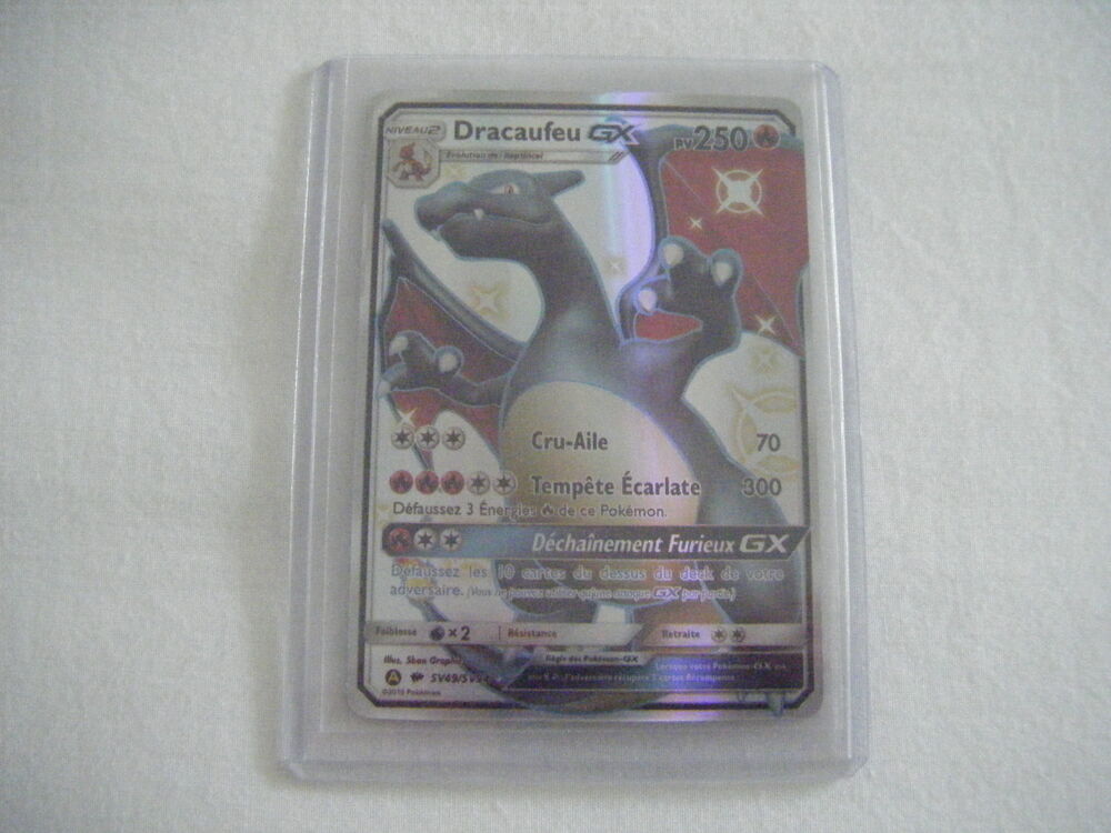R&eacute;plique carte pok&eacute;mon Dracaufeu GX Shiny NEUVE 