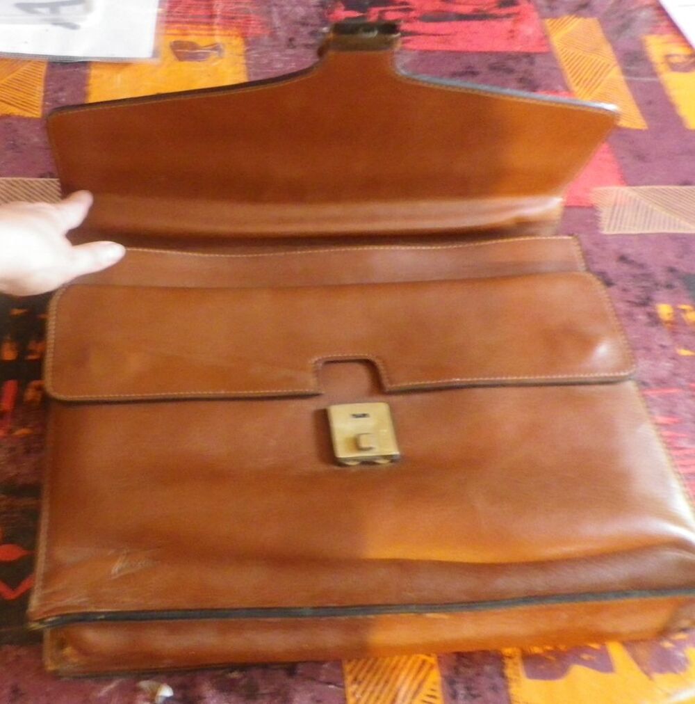 CARTABLE MARRON VINTAGE TEXIER Maroquinerie