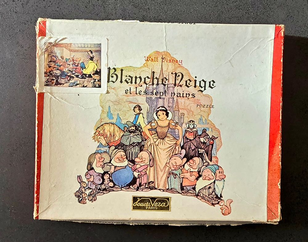 Puzzle en bois de 1958, Blanche neige et 7 nains Walt Disney Jeux / jouets