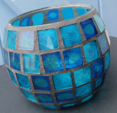 POT/ CACHE-POT/ VIDE POCHE   facettes aspect vitrail , bleu 10 Montauban (82)