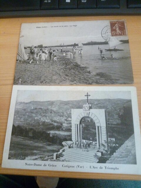 LOT DEUX CARTES POSTALES ANCIENNES COTIGNAC GIEN 10 Levainville (28)