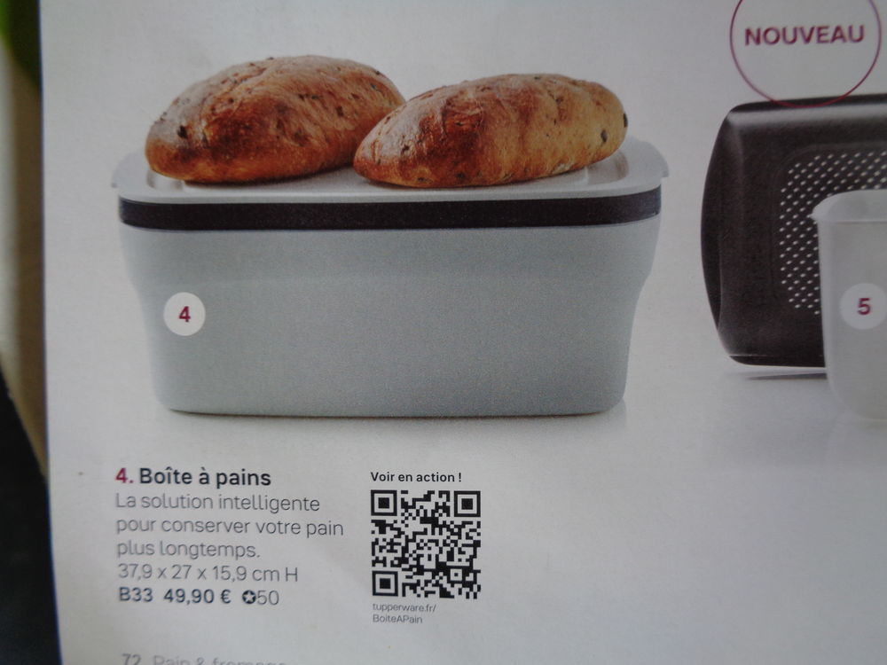 Bo&icirc;te &agrave; pains Tupperware neuve Cuisine