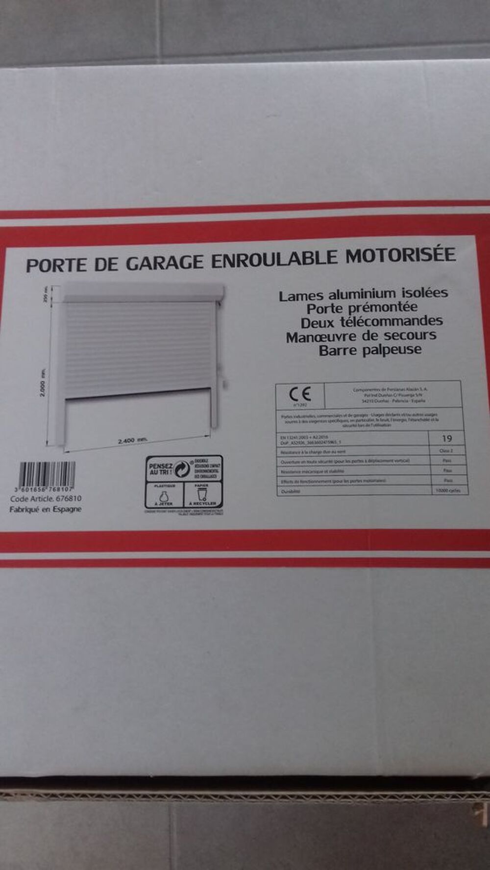 PORTE DE GARAGE ENROULABLE MOTORISEE Bricolage