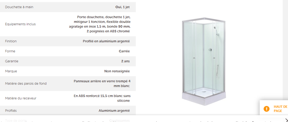 cabine de douche Bricolage