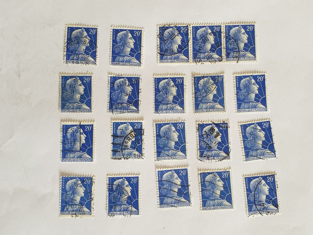 Timbre france Marianne de Muller 20 f 1955- lot 0.80 euro ou 