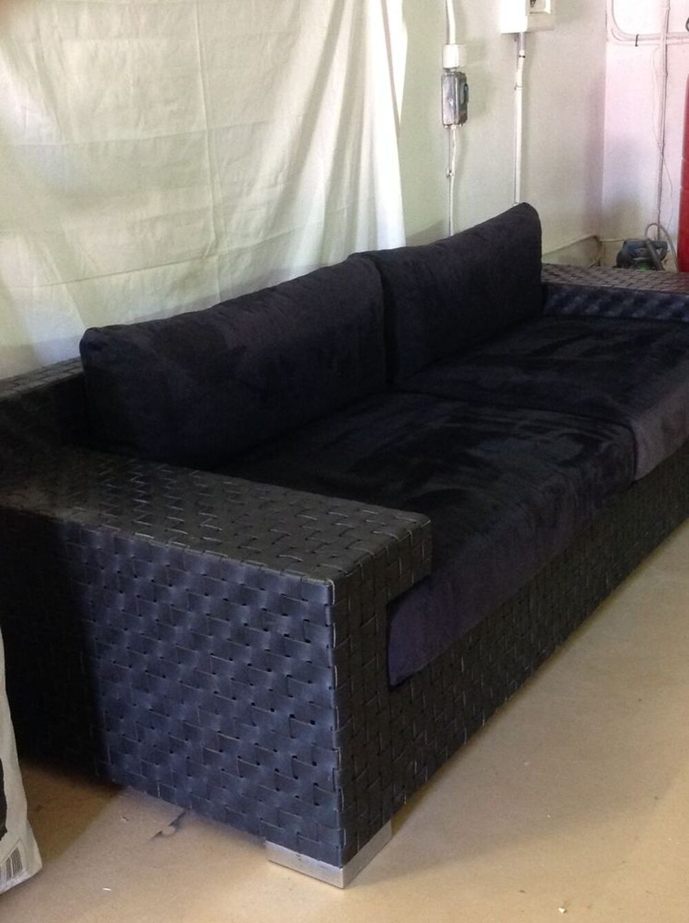 CANAPE CUIR NOIR Meubles