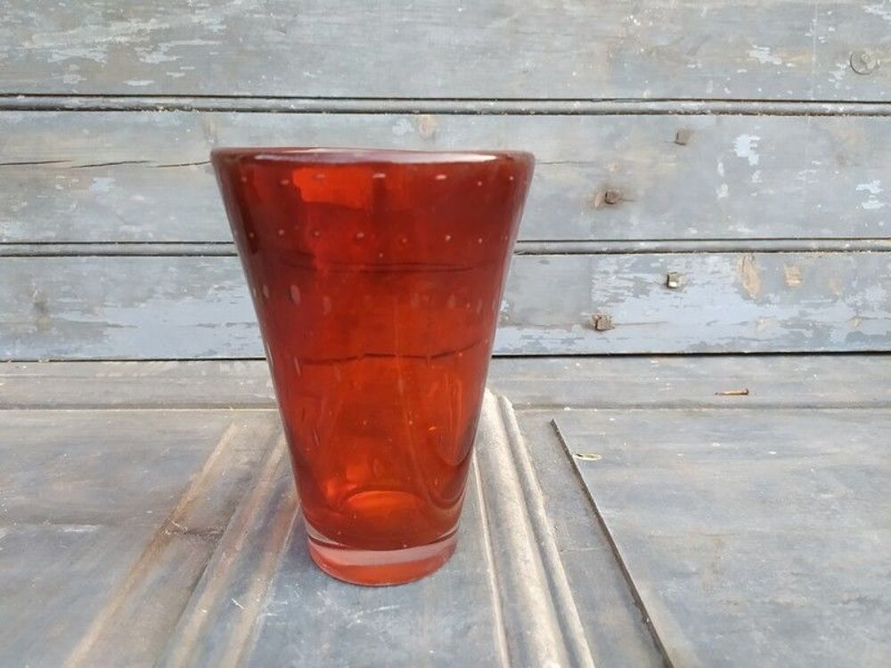 Vase Verre &agrave; Bulles Vintage Murano Fratelli Toso Glass Décoration