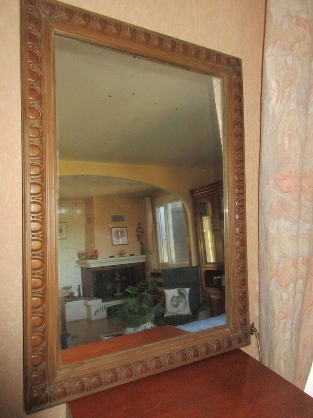 MIROIR ANCIEN MARQUETE Décoration