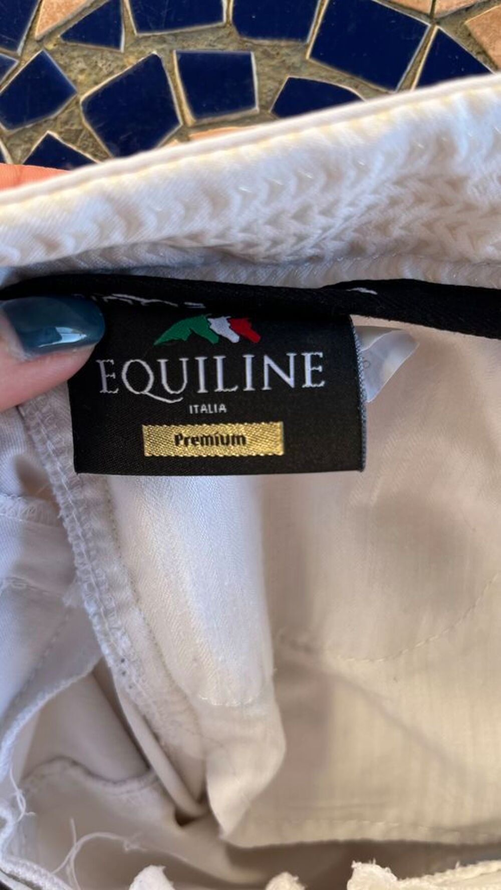 Pantalon d'&eacute;quitation blanc Equiline Sports