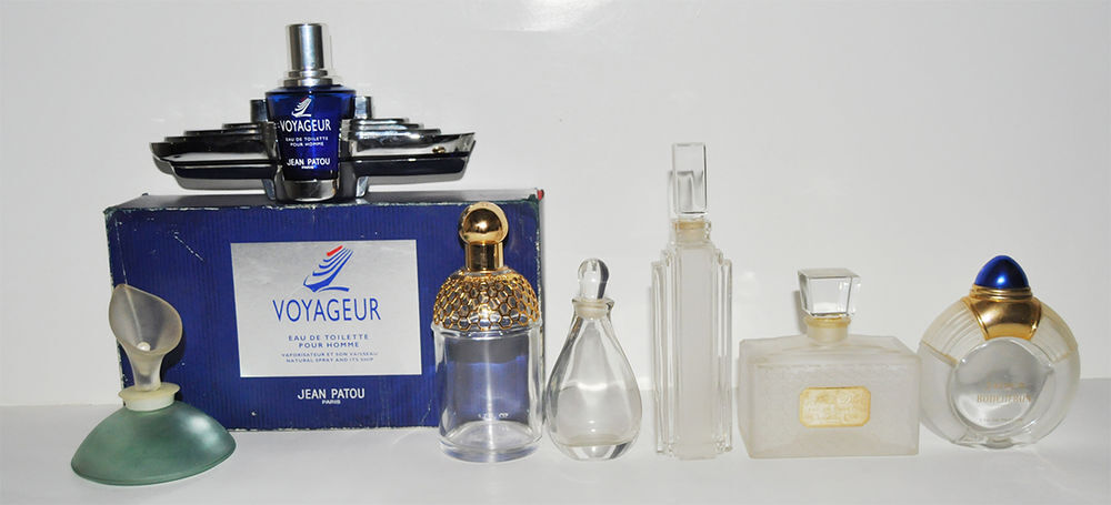 Flacons VIDES parfum halston/dior/guerlain jean patou etc 