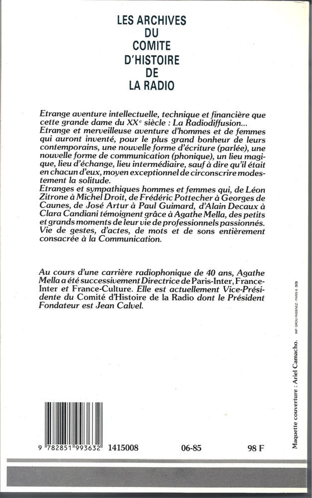 Les archives du Comit&eacute; d'Histoire de la Radio Livres et BD