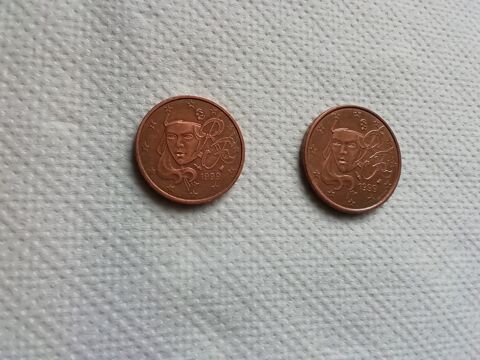 Pièces 2 et 5 centimes 1999 1 Noyelles-lès-Vermelles (62)