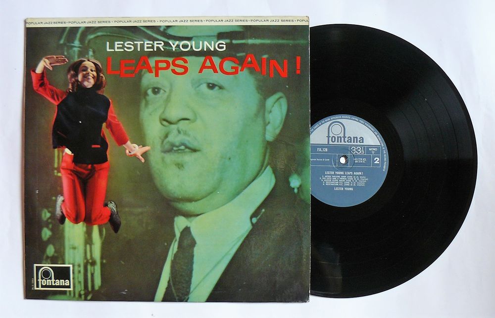 LP Lester YOUNG : Leaps again ! - Fontana FJL 128 - U.K. CD et vinyles