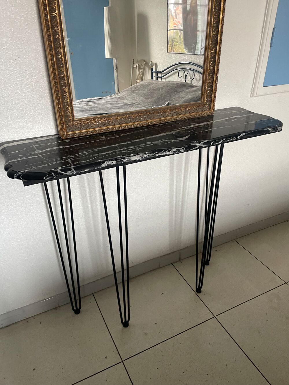 Console avec marbre noir ancien Décoration