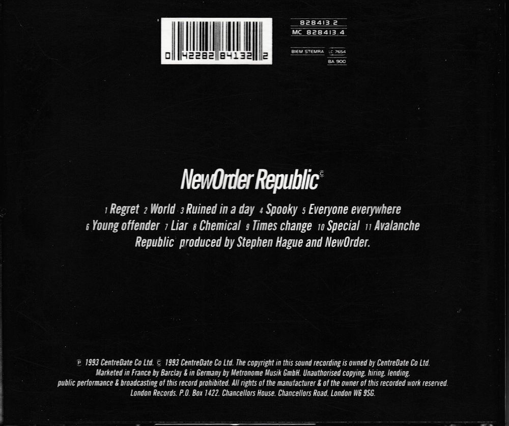 CD NewOrder Republic CD et vinyles